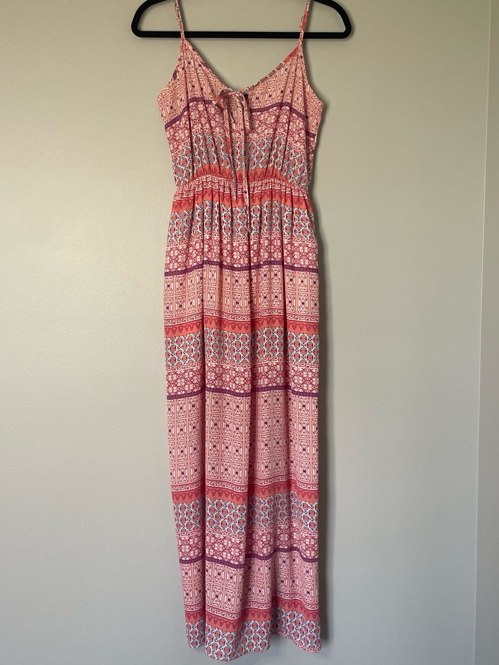 Runway Story Pink Colorful Multi Print Maxi Dress